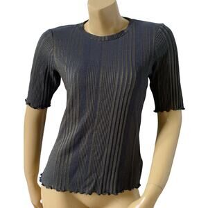 JESSICA SIMPSON Womens Size Large Declyn Bodycon Lettuce Edge Shirt Top NWT